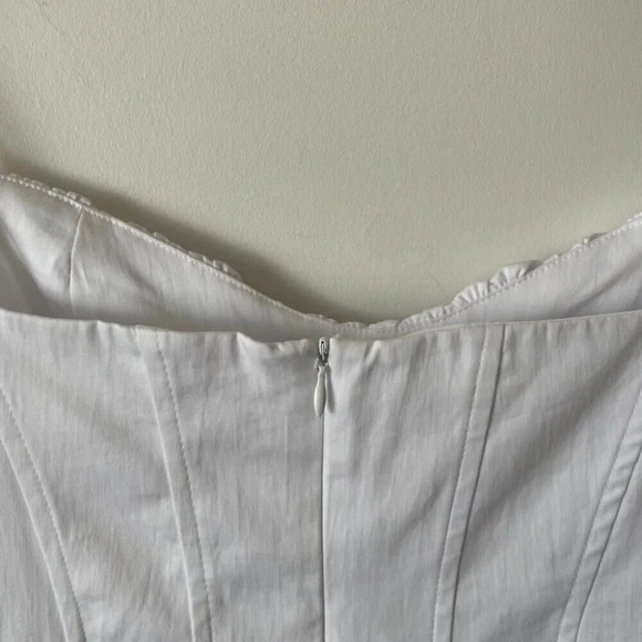 Zara Poplin Corset Style Mini Dress White  Blogger Fav Size Large - Picture 13 of 15